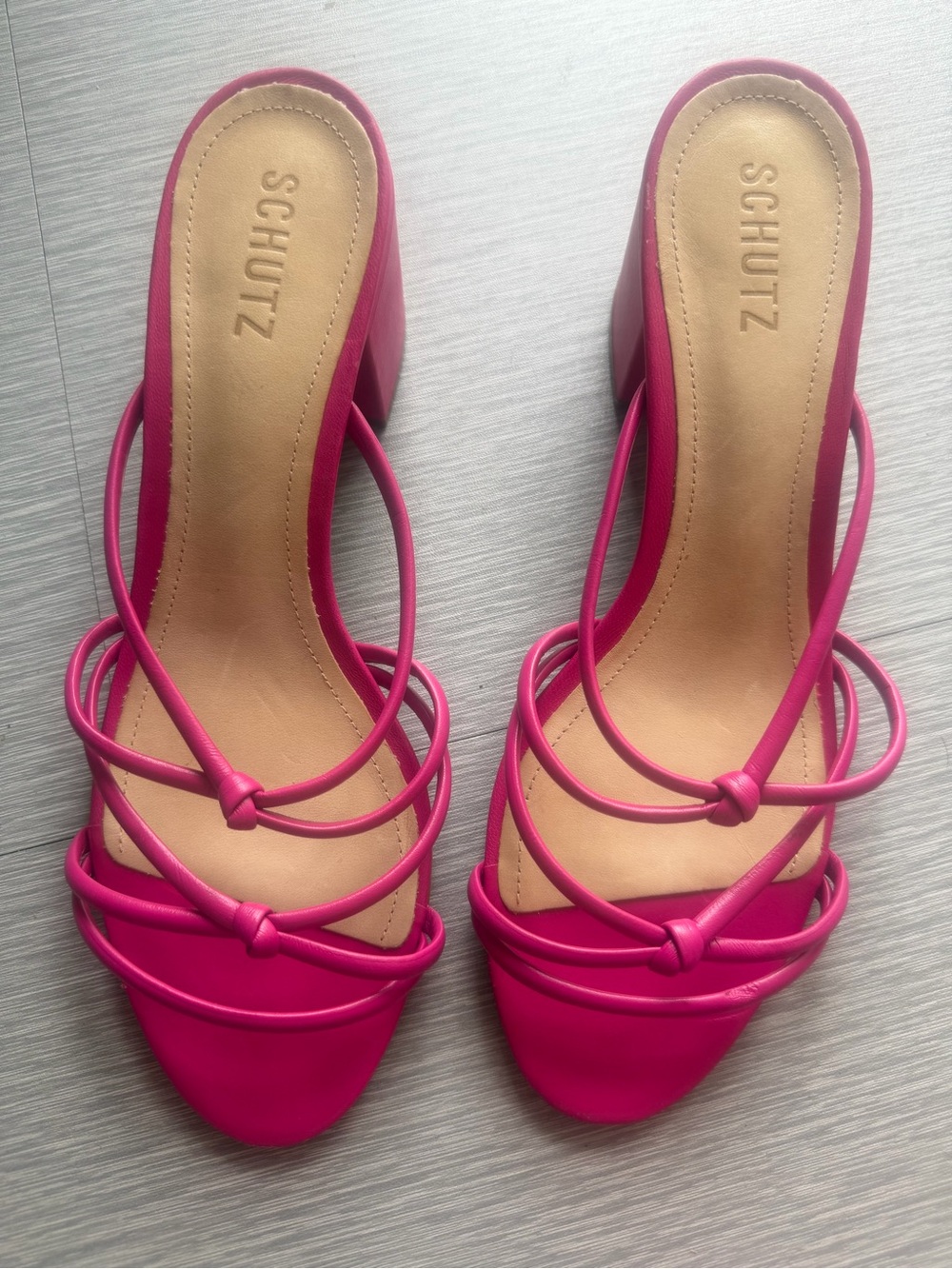 Schutz Princey Hot Pink Strappy Block Heel Sandals 10B NWOB - Picture 10 of 12